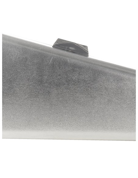 Pochette rígida em formato trapezoidal em pele sintética metalizada com alça de corrente Rinascimento
