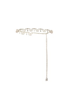 Cinto de corrente com joias em forma de borboletas e strass Rinascimento