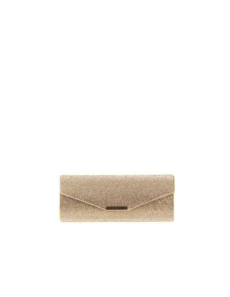 Pochette coberta de strass com alça de corrente Rinascimento