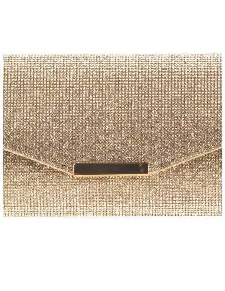 Clutch revestida de strass com alça de corrente Rinascimento