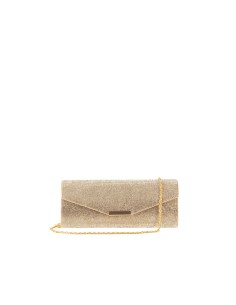 Clutch coberta de strass com alça de corrente Rinascimento