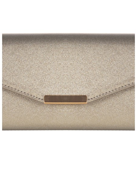 Clutch com glitter e alça de corrente Rinascimento