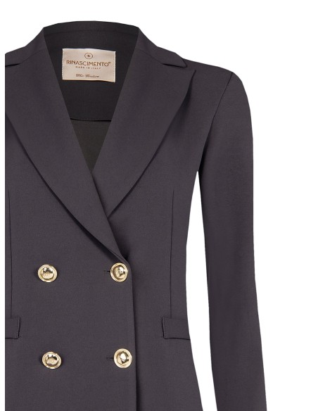 Blazer cruzado em scuba crepe Rinascimento