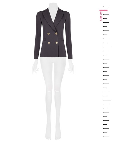 Blazer de abotoamento duplo em scuba crepe Rinascimento