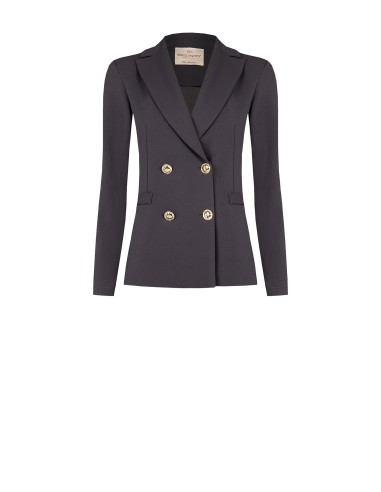 Blazer de abotoamento duplo em scuba crepe Rinascimento