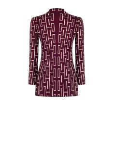 Blazer oversize acinturado de duplo peito em tecido técnico estampado Rinascimento 2