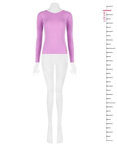 Camisola justa canelada com lurex e etiqueta com logótipo RR Rinascimento