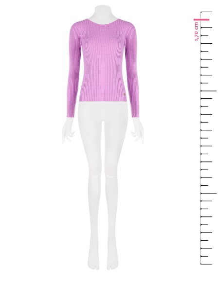 Camisola justa canelada com lurex e etiqueta com logótipo RR Rinascimento