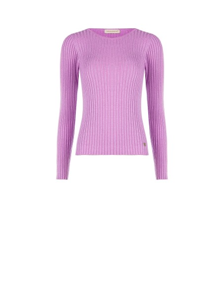 Camisola Justa Canelada com Lurex e Plaqueta com Logótipo RR Rinascimento