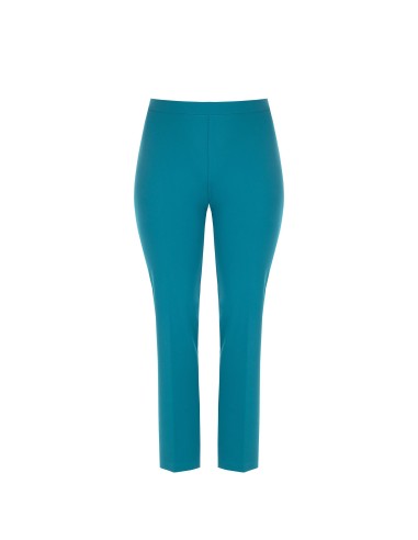 Calças Curvy de Corte Direito em Scuba Crepe com elástico na parte de trás Rinascimento Curvy