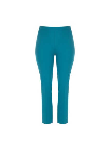 Calças Curvy de Corte Direito em Scuba Crepe com elástico na parte de trás Rinascimento Curvy