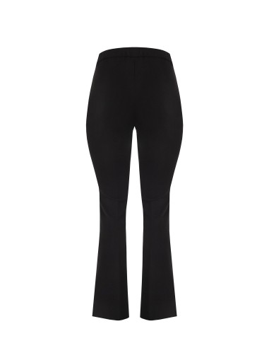 Calças Curvy Flare Em Scuba Crepe Com Elástico Atrás E Fecho Lateral Rinascimento Curvy