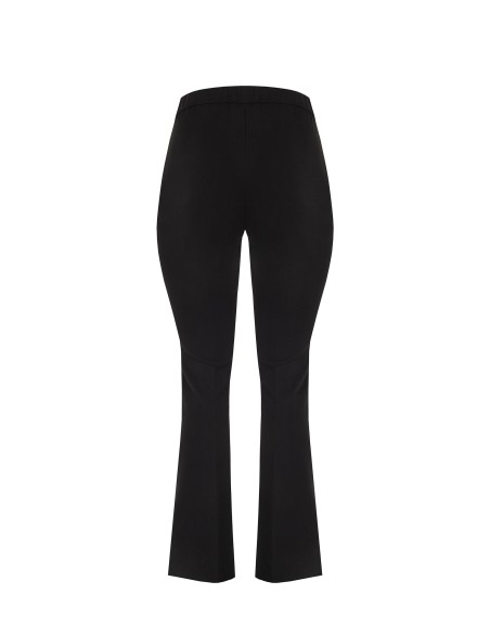 Calças Curvy Flare Em Scuba Crepe Com Elástico Atrás E Fecho Lateral Rinascimento Curvy