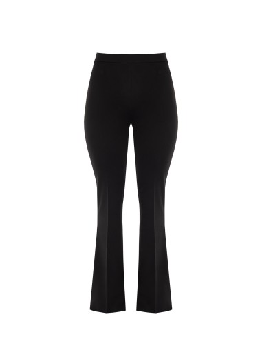 Calças Curvy Flare em scuba crepe com elástico atrás e zíper lateral Rinascimento Curvy