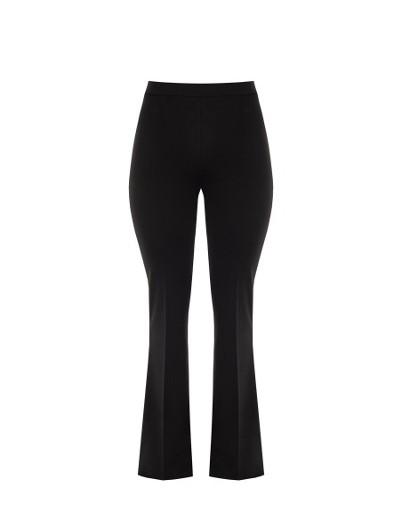 Calças Curvy Flare em scuba crepe com elástico atrás e zíper lateral Rinascimento Curvy