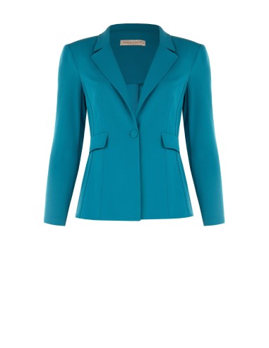 Blazer Curvy Entalhado em Scuba Crepe com Botão a Condizer Rinascimento Curvy