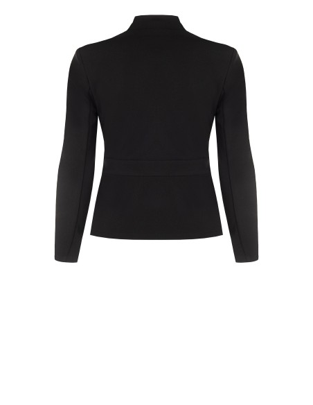 Blazer Curvy Ajustado em Scuba Crepe com Fecho de Correr e Logótipo RR Rinascimento Curvy
