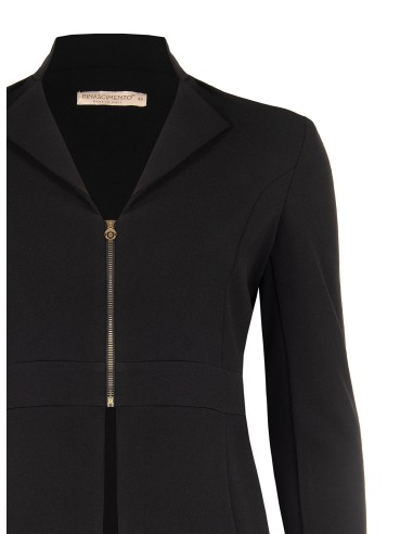 Blazer Curvy Entalhado em Scuba Crepe com Fecho de Correr Logo Rr Rinascimento Curvy