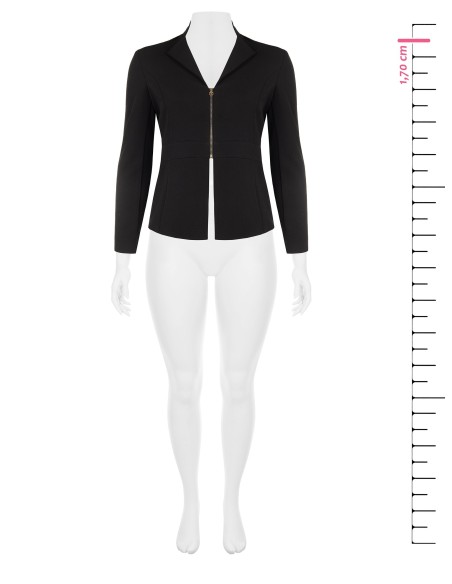 Blazer Curvy Cintado em Scuba Crepe com fecho de correr e logo Rr Rinascimento Curvy