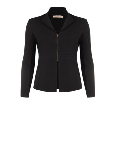 Blazer Curvy Entalhado em Scuba Crepe com Fecho de Correr e Logótipo Rr Rinascimento Curvy