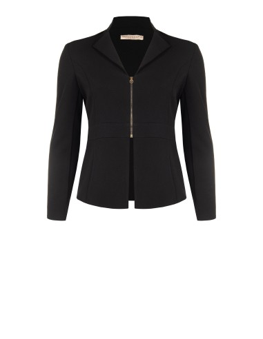 Blazer Curvy Entalhado em Scuba Crepe com Fecho de Correr e Logótipo Rr Rinascimento Curvy