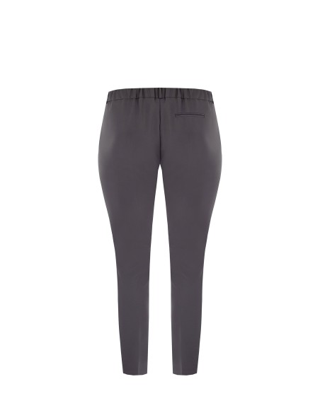 Calças Cigarrete Cropped Em Tecido Bi-Stretch Com Elástico Atrás Rinascimento Curvy