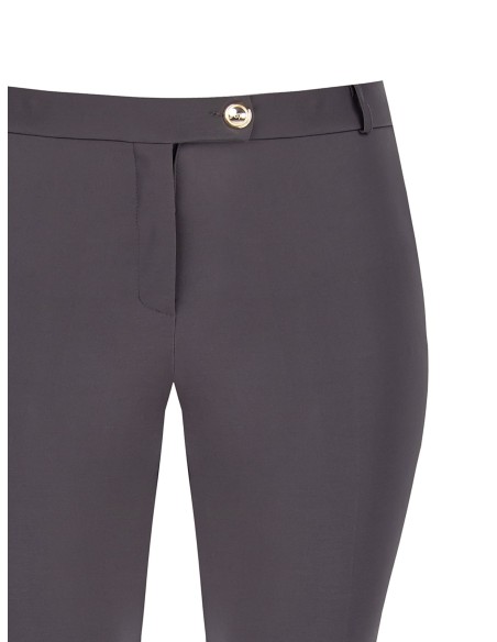 Calças cigarette cropped em tecido bi-stretch com elástico atrás Rinascimento Curvy