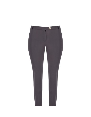Calças cigarrete cropped em tecido bi-stretch com elástico atrás Rinascimento Curvy