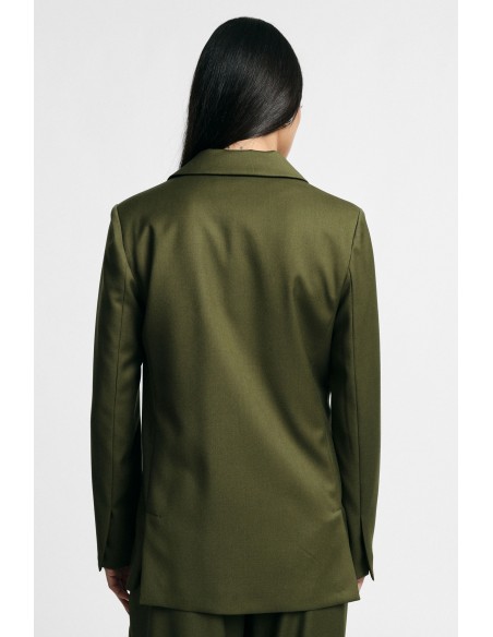 Blazer Con Lapela Clássica E Bolsos Com Aba Por Favor