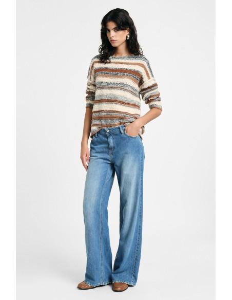 Jeans de Perna Larga com Barra Desfiada Please