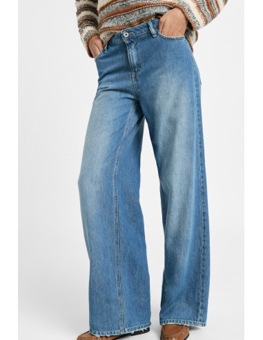 Jeans de perna larga com barra desfiada Please