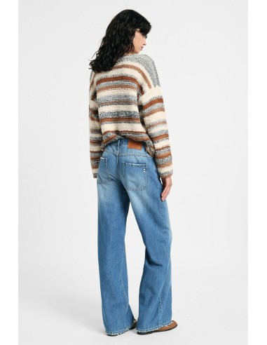 Jeans de perna larga com barra desfiada Please