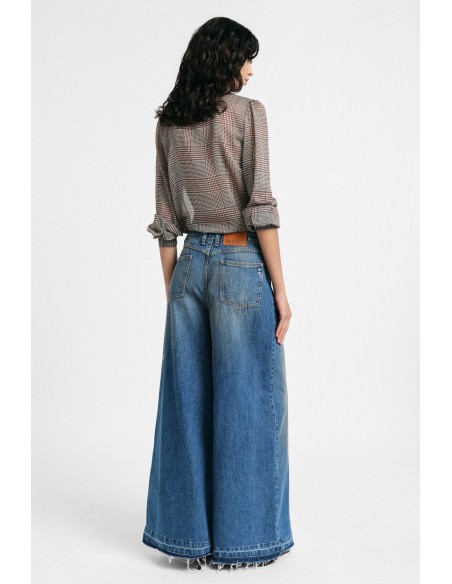 Jeans de Perna Larga com Barra Larga Por Favor