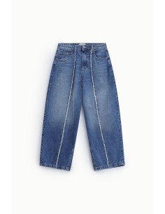 Jeans de Perna Larga com Costuras em Contraste Please 2