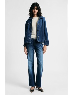 Jeans de perna larga com efeito desbotado Please