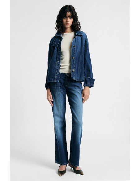 Jeans de perna larga com efeito desbotado Please