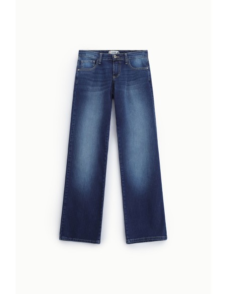 Jeans de perna larga com efeito desbotado Please