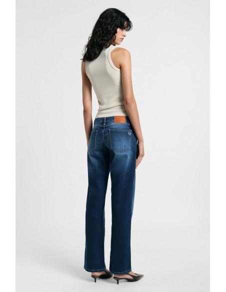 Jeans de Perna Larga com Efeito Desbotado Please