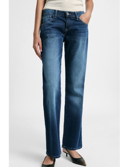 Jeans de perna larga com efeito desbotado Please