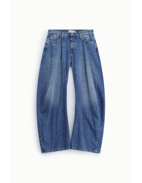 Jeans de perna larga com pences frontais Please