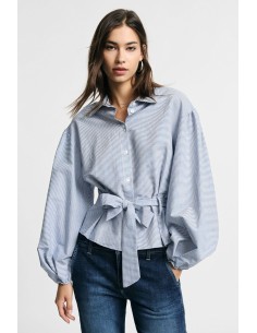 Camisa Às Riscas Com Mangas Largas E Cinto Please