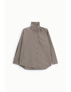 Camisa Às Riscas Com Gola Alta E Mangas Compridas Please 2