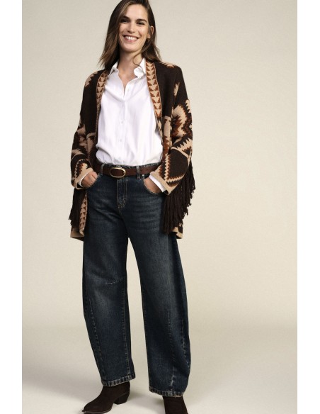 Jeans de corte balloon com perna ampla Dixie