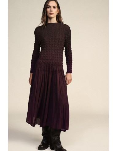 Vestido Longo com Busto Trabalhado e Saia Plissada Dixie