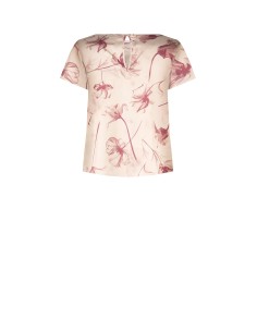 Blusa Ampla e Fluida em Cetim com Flores Grandes Rinascimento 2