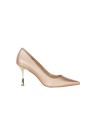 Escarpim stiletto com glitter e salto alto em metal Rinascimento