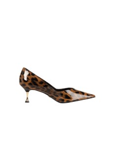 Décolleté stiletto estampado brilhante com salto baixo em metal Rinascimento