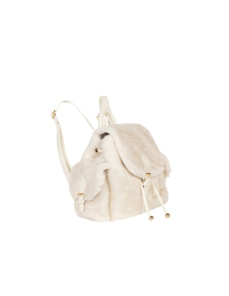 Mochila em pêlo sintético e detalhes em pele sintética com bolsos laterais Rinascimento