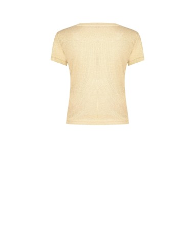T-shirt cintada canelada em lurex Rinascimento