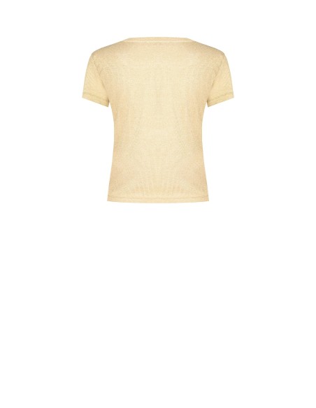 T-shirt cintada canelada em lurex Rinascimento